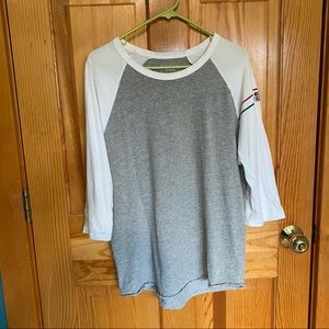 Converse gray and white raglan baseball tee